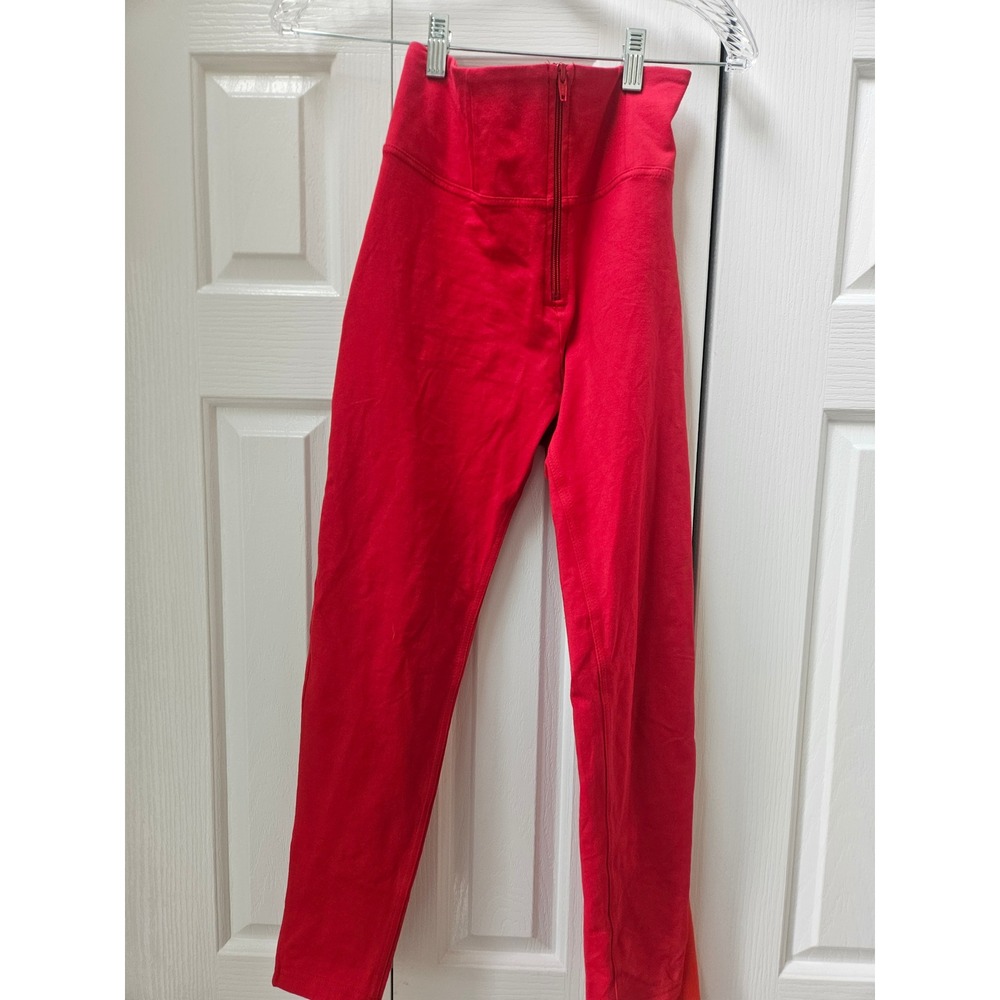 Freddy WR.UP Red High Waisted Shaping Leggings Pants Zipper Front Medium US 6